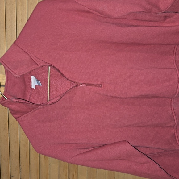 A New Day Coral Quarter Zip-up Cropped Sweatshirt Size Small - Picture 2 of 3